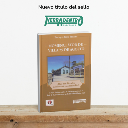 Tapa Nomenclátor de Villa 25 de Agosto de Tierradentro Ediciones